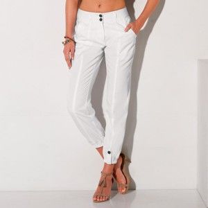 Blancheporte 7/8 džíny s podkasanými konci nohavic bílá 48