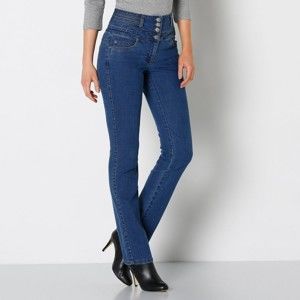 Blancheporte Rovné džíny s vysokým pasem modrá 38