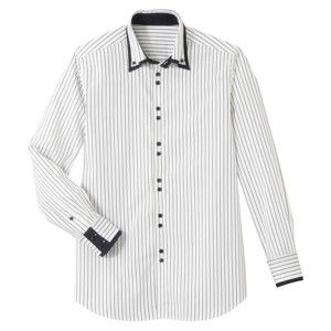 Blancheporte Košile s dvojitým límečkem a dlouhými rukávy bílá proužky 49/50