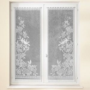 Blancheporte Záclonová vitráž, hrdličky bílá 60x220cm