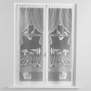 Blancheporte Rovné vitrážové záclonky, levandule, sada 2 ks bílá 60x160cm