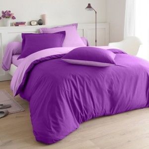 Blancheporte Dvoubarevné povlečení, bavlna zn. Colombine purpurová/levandulová povlak na polštář 50x70cm+lem