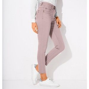 Blancheporte 7/8 úzké barevné džíny béžová růžová 36