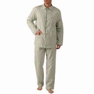 Blancheporte Klasické pyžamo, flanel zelená 97/106 (L)