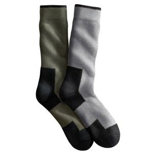 Blancheporte Pracovní ponožky, sada 2 párů khaki+sv.šedá 47/50
