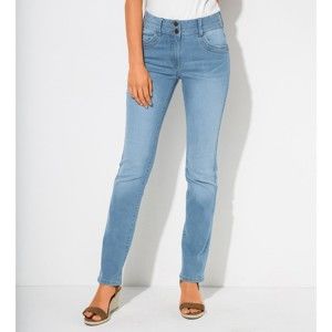 Blancheporte Rovné džíny v opraném vzhledu sepraná modrá 36