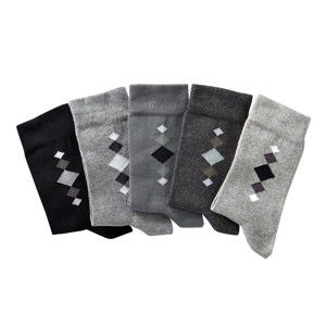 Blancheporte Ponožky s barevným motivem, sada 5 párů šedý melír barvy 47/50