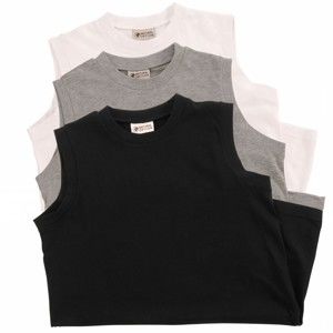 Blancheporte Tričko bez rukávů, sada 3 ks bílá+šedá melír+černá 107/116 (XL)