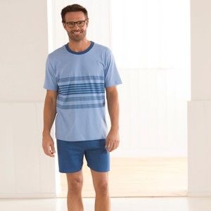Blancheporte Pruhované pyžamo se šortkami modrá 137/146 (4XL)