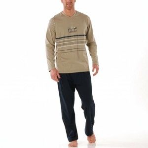 Blancheporte Pyžamo s kalhotami, jemná bavlna lipová/nám.modrá 137/146 (4XL)