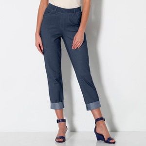 Blancheporte 3/4 kalhoty z džínového úpletu modrá 44