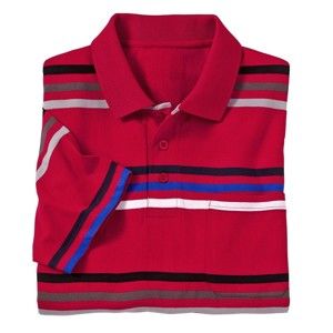 Blancheporte Pruhované polo tričko s krátkými rukávy červená proužky 137/146 (4XL)