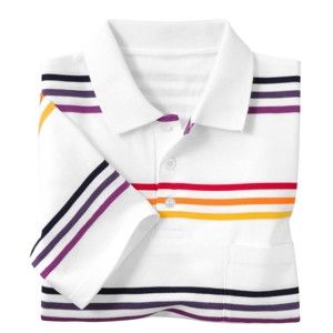 Blancheporte Pruhované polo tričko s krátkými rukávy bílá proužky 117/126 (XXL)