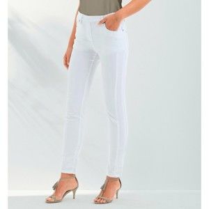 Blancheporte Strečové kalhoty v zeštíhlujícím střihu bílá 38
