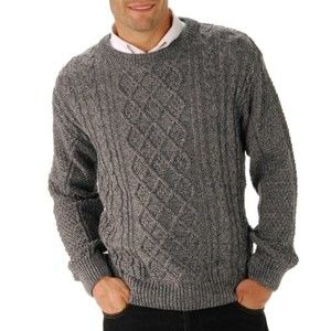 Blancheporte Irský pulovr s kulatým výstřihem šedá melír 117/126 (XXL)