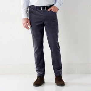 Blancheporte Velurové kalhoty, džínový střih modrošedá 46