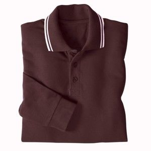 Blancheporte Polo tričko s dlouhými rukávy čokoládová 107/116 (XL)
