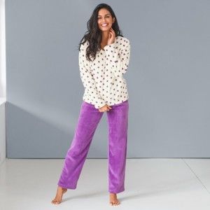 Blancheporte Polar fleecové pyžamo purpurová 54