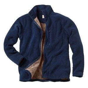 Blancheporte Fleecová bunda do chladného počasí námořnická modrá/hnědošedá 87/96 (M)