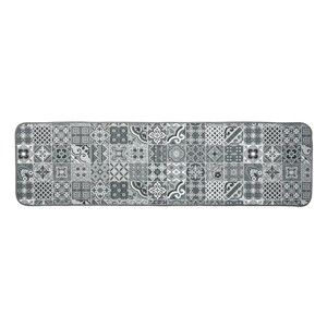 Blancheporte Žakárový koberec s motivem kachliček kostky šedá 50x200cm