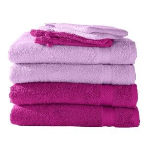 Blancheporte Jednobarevné froté ručníky, zn. Colombine, sady lila 4 ručníky+4žínky