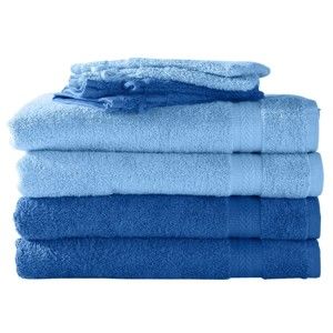 Blancheporte Jednobarevné froté ručníky, zn. Colombine, sady modrá 4 ručníky+4žínky