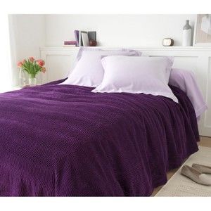 Blancheporte Přehoz na postel, kvalita standard purpurová pléd 100x150cm
