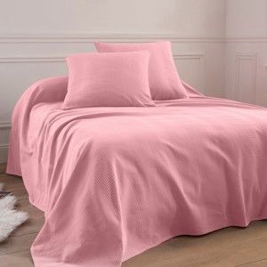 Blancheporte Přehoz na postel růžová povlak na polštář 65x65cm