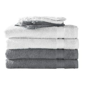 Blancheporte Jednobarevné froté ručníky, zn. Colombine, sady šedá 4 ručníky+4žínky