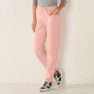 Blancheporte Meltonové sportovní kalhoty růžová pudrová 50