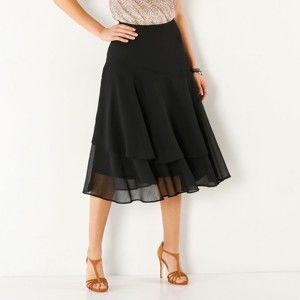 Blancheporte Volánová jednobarevná sukně černá 38