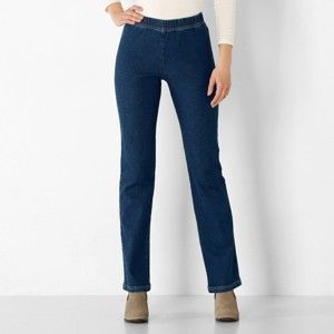Blancheporte Tvarující pružné džíny, efekt plochého bříška modrá 52