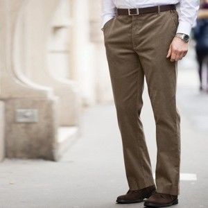 Blancheporte Velurové kalhoty, klasický střih hnědošedá 52