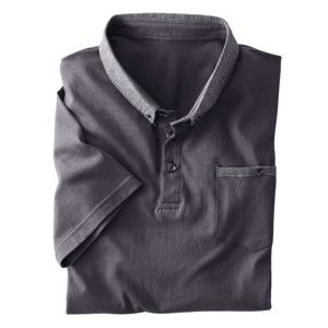 Blancheporte Tričko polo s krátkými rukávy tmavě šedá 107/116 (XL)
