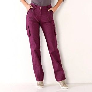 Blancheporte Kalhoty s kapsami a ohrnutím purpurovošedá 44