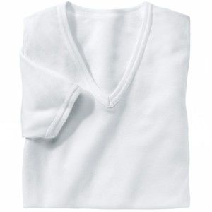 Blancheporte Spodní tričko s výstřihem do "V", sada 3 ks bílá 125/132 (4XL)