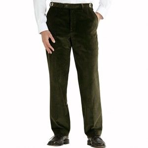 Blancheporte Manšestrové kalhoty, nastavitelný pas zelená 56