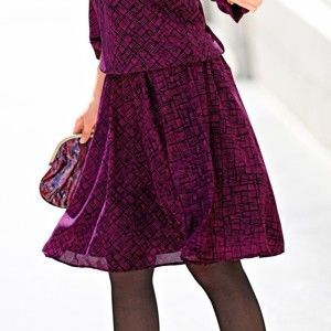 Blancheporte Vzdušná sukně s potiskem černá/purpurová 48