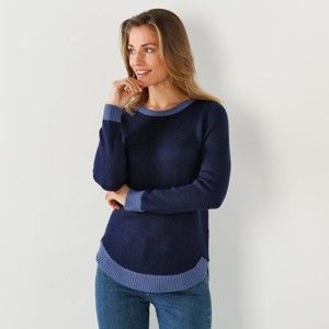 Blancheporte Jemný dvoubarevný pulovr nám. modrá 52
