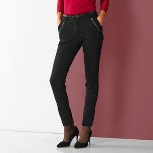 Blancheporte 7/8 kalhoty s kapsami na zip černá 36