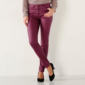 Blancheporte Kalhoty v koženém vzhledu purpurová 36