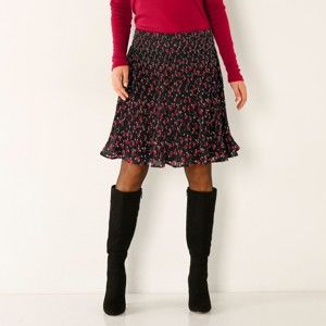 Blancheporte Plisovaná sukně s potiskem černá/červená 40