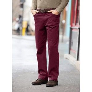 Blancheporte Twilové kalhoty rovného střihu bordó 52