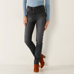 Blancheporte Rovné džíny s vysokým pasem šedá 46