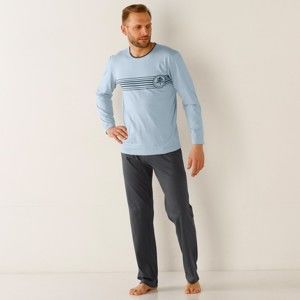 Blancheporte Pyžamo s kalhotami, bavlněný žerzej šedá/antracitová 77/86 (S)