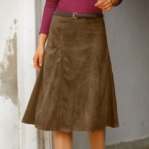 Blancheporte Rozšířená sukně v semišovém vzhledu čokoládová 38