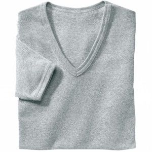 Blancheporte Spodní tričko s výstřihem do "V", sada 3 ks šedý melír 117/124 (3XL)