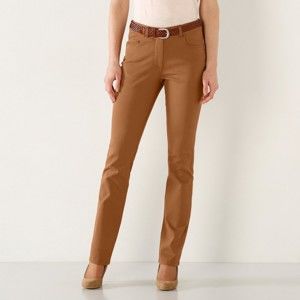 Blancheporte Strečové rovné kalhoty oříšková 48