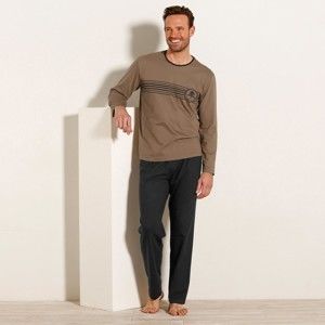 Blancheporte Pyžamo s kalhotami, bavlněný žerzej čokoládová/černá 97/106 (L)