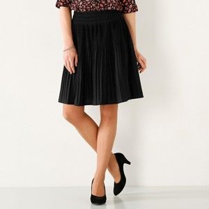 Blancheporte Jednobarevná plisovaná sukně černá 48